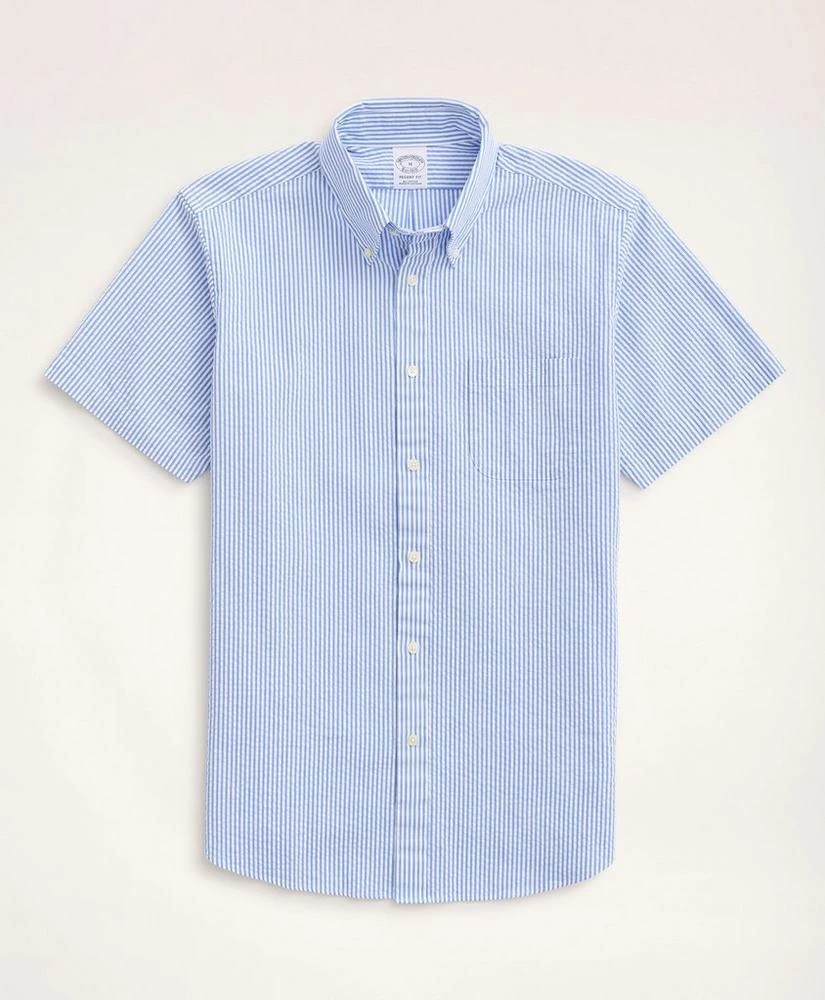 商品Brooks Brothers|Regent Regular-Fit Sport Shirt, Short-Sleeve Seersucker Stripe,价格¥399,第1张图片