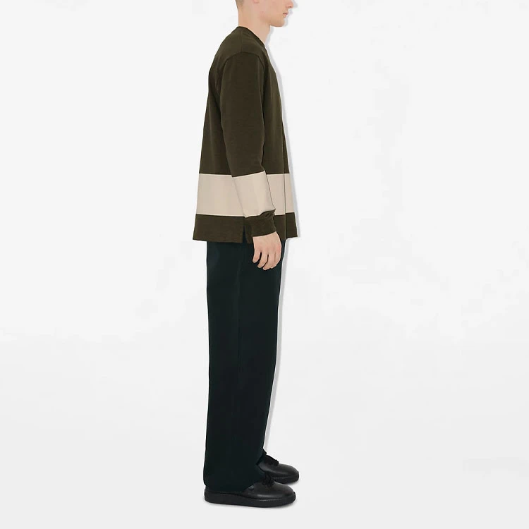 商品[国内直发] Burberry|博柏利 SS24 马术骑士徽标条纹圆领宽松长袖针织衫 男款 湖泊色,价格¥3565,第5张图片详细描述