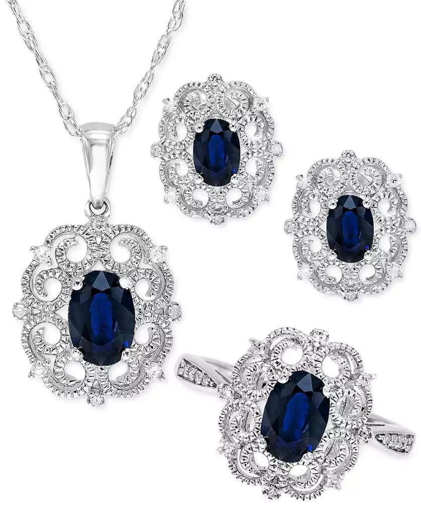 商品Macy's|Sapphire Milgrain Earrings,价格¥1702,第5张图片详细描述