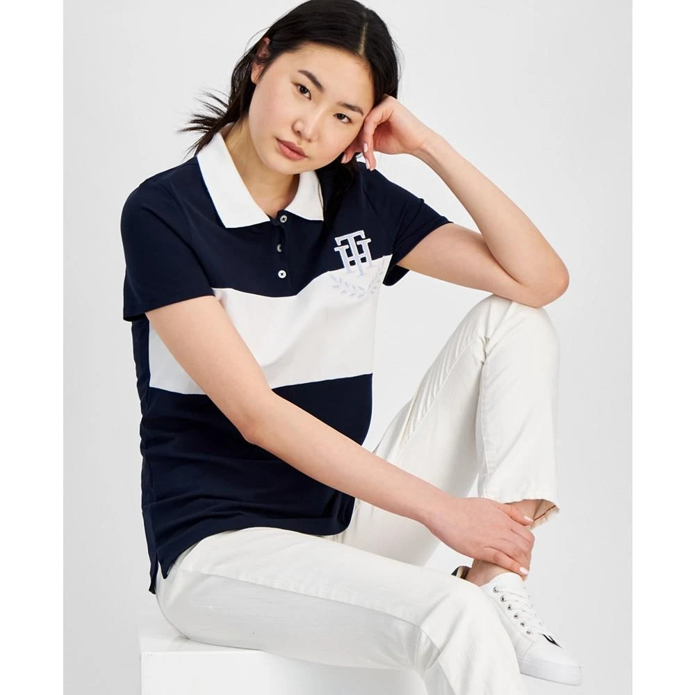 商品Tommy Hilfiger|Women's Logo Appliqué Colorblocked Polo Shirt,价格¥452,第1张图片