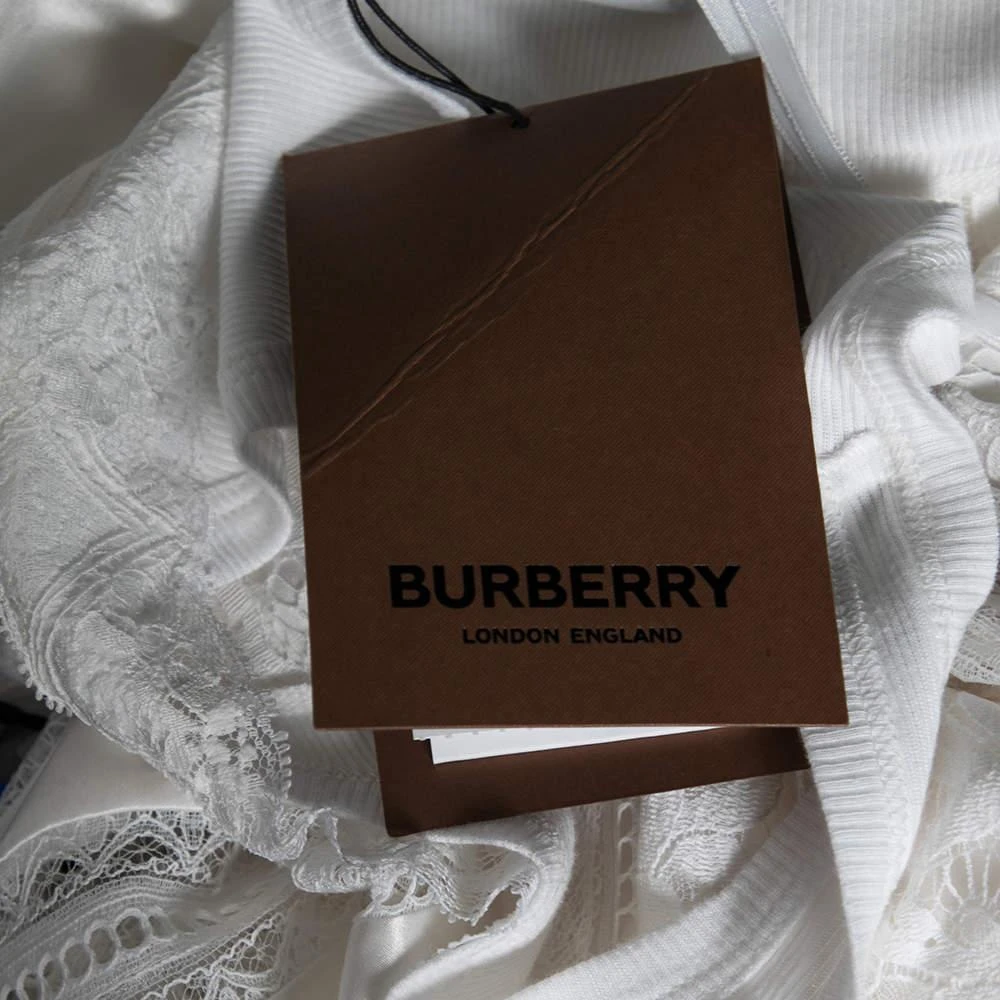 Burberry White Satin Silk & Chantilly Lace Sleeveless Slip Dress S 商品