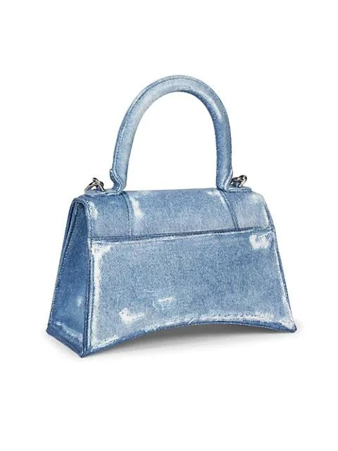 商品Balenciaga|Hourglass Painted Denim Top Handle Bag,价格¥21077,第4张图片详细描述