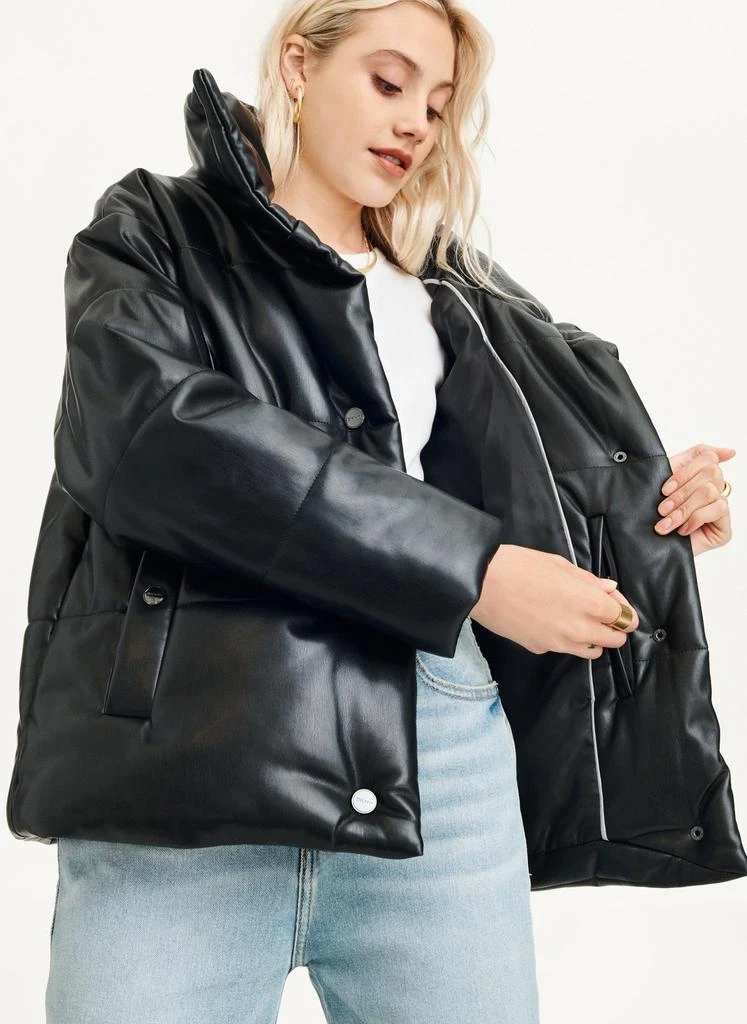 DKNY Faux Leather Puffer Jacket 5