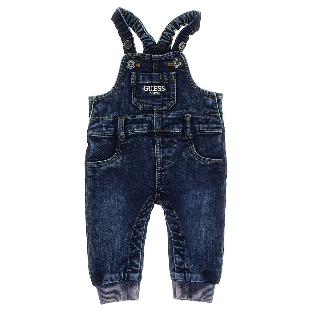 商品GUESS|Baby Boys Cotton Stretch Denim Effect Overalls,价格¥344,第1张图片