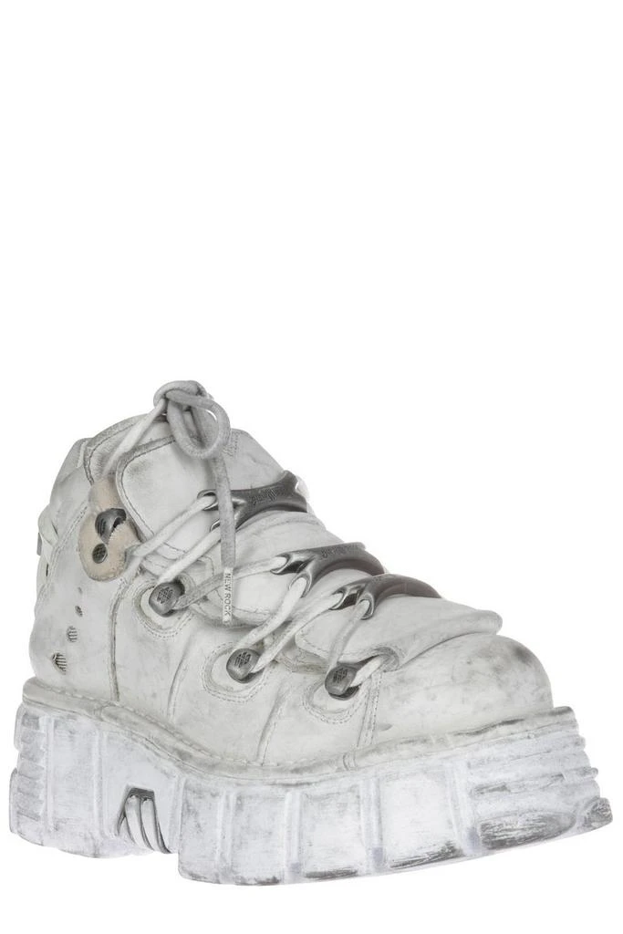 商品NewRock|New Rock Distressed-Effect Platform Lace-Up Sneakers,价格¥2469,第2张图片详细描述