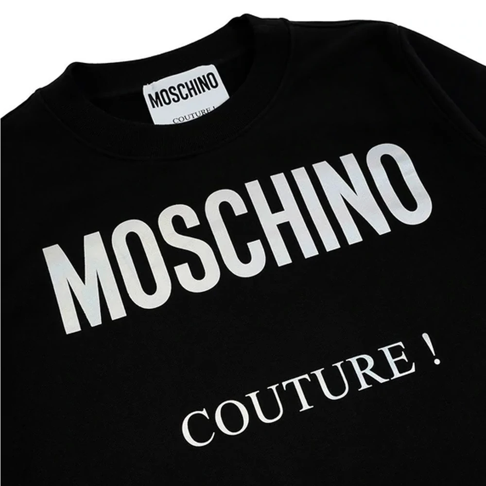 MOSCHINO 女士黑色徽标棉质卫衣 EJ0443-5527-1555 商品