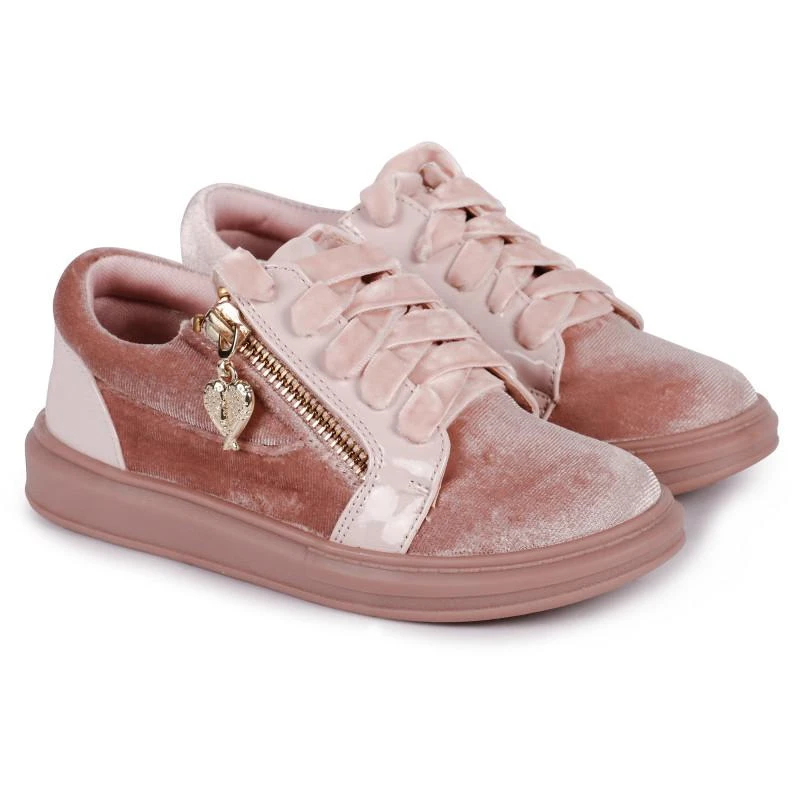 商品Angel's Face|Velvet zipped sneakers in pink,价格¥465,第1张图片