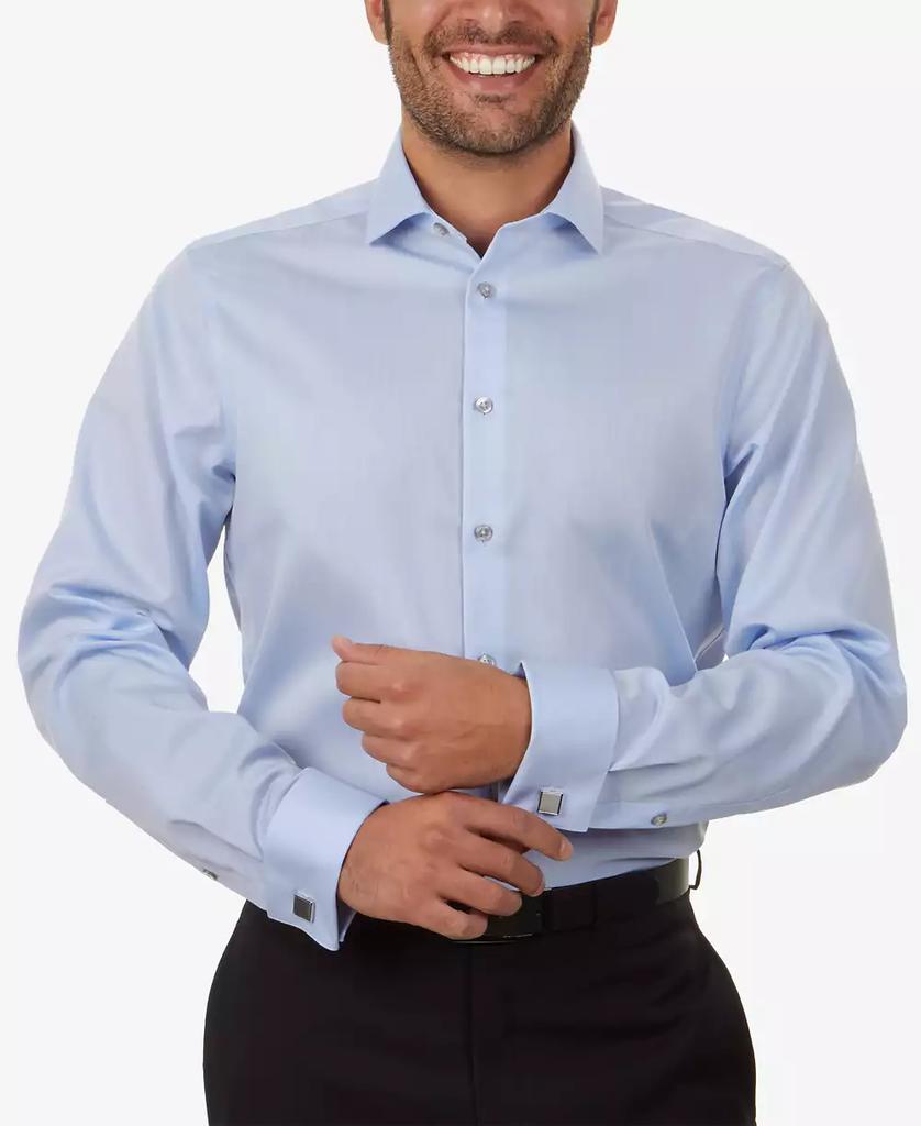 Calvin Klein Herren Slim-Fit Hemd mit bügelfreiem Fischgrätmuster und französischen Manschetten image 2