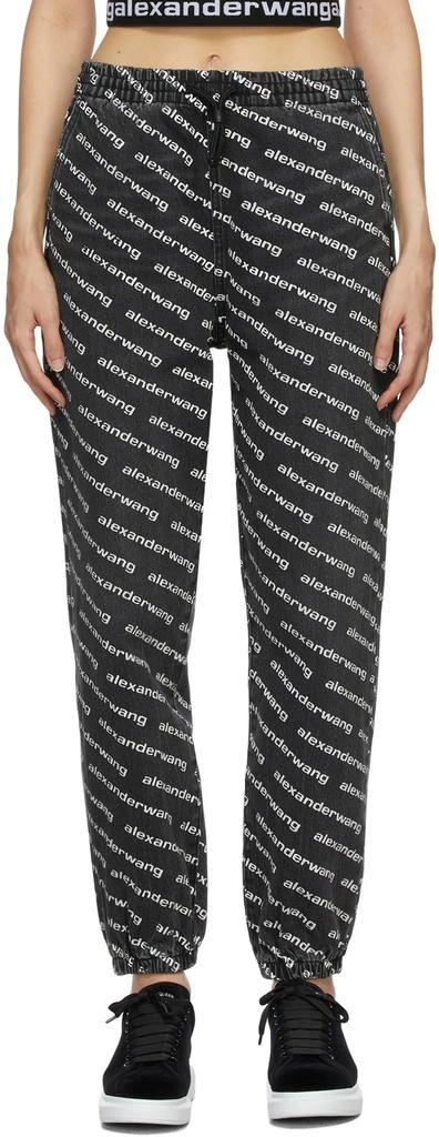 商品Alexander Wang|Grey & White Logo Print Jogger Jeans,价格¥3144,第1张图片