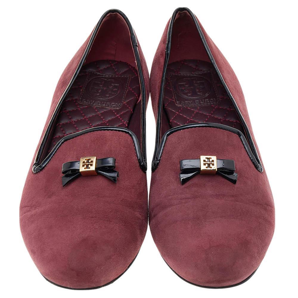 商品[二手商品] Tory Burch|Tory Burch Burgundy Suede Smoking Slippers Size 38.5,价格¥1162,第5张图片详细描述