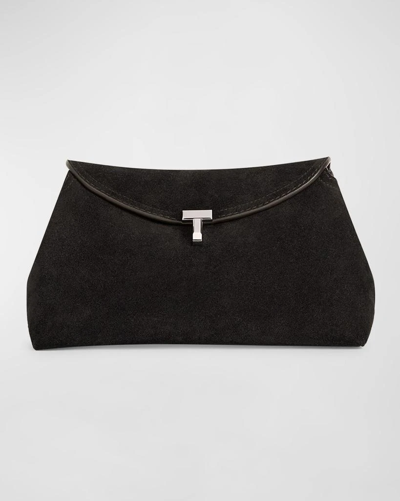 商品Totême|T-Lock Clutch Bag in Suede,价格¥7730,第1张图片