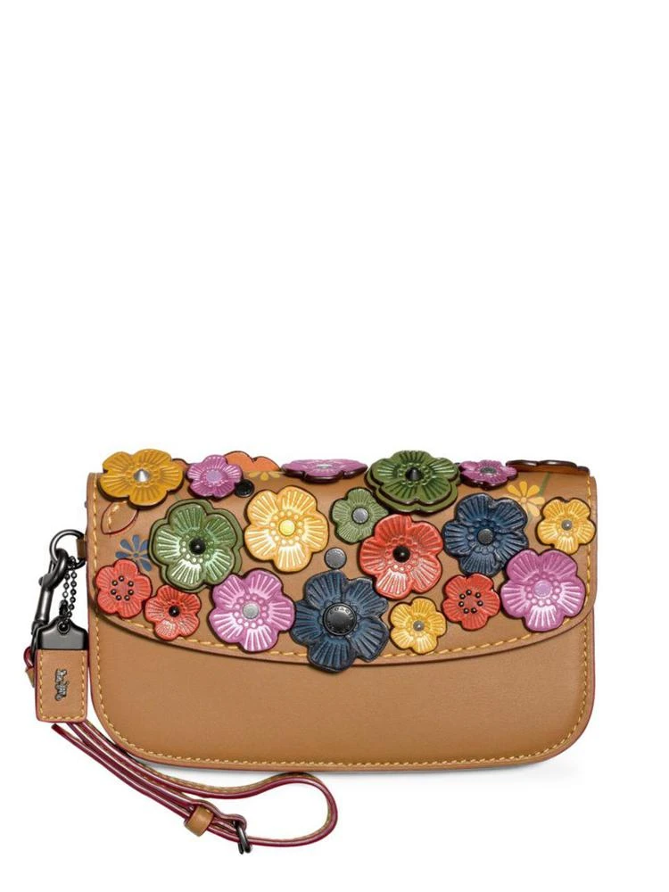 商品Coach|茶玫瑰贴花手拿包,价格¥1533,第1张图片