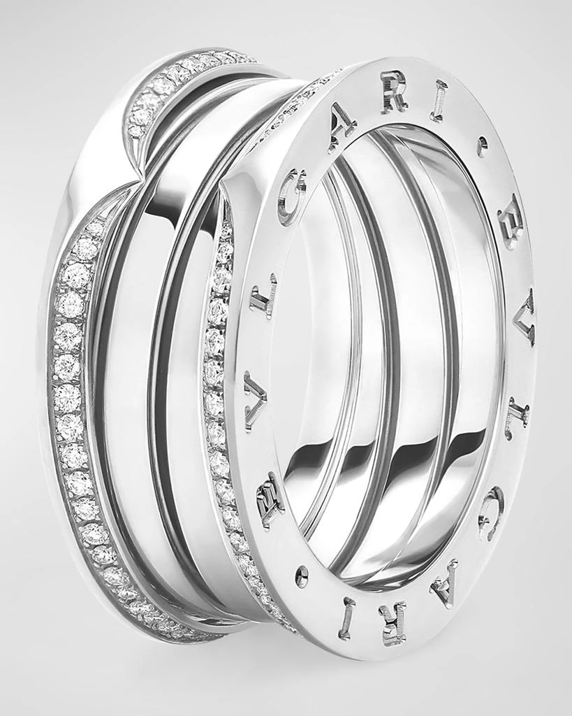 商品BVLGARI|18K White Gold B.Zero1 3 Band Pave Edge Ring,价格¥51024,第1张图片