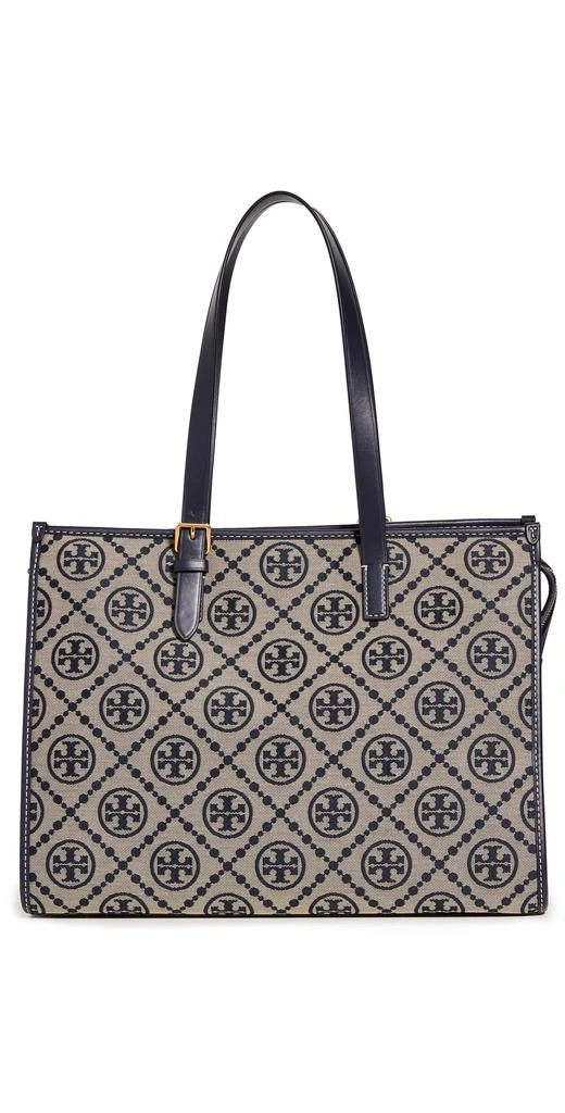 商品Tory Burch|Tory Burch 汤丽柏琦 T 交织字母提花织物托特包,价格¥3974,第1张图片