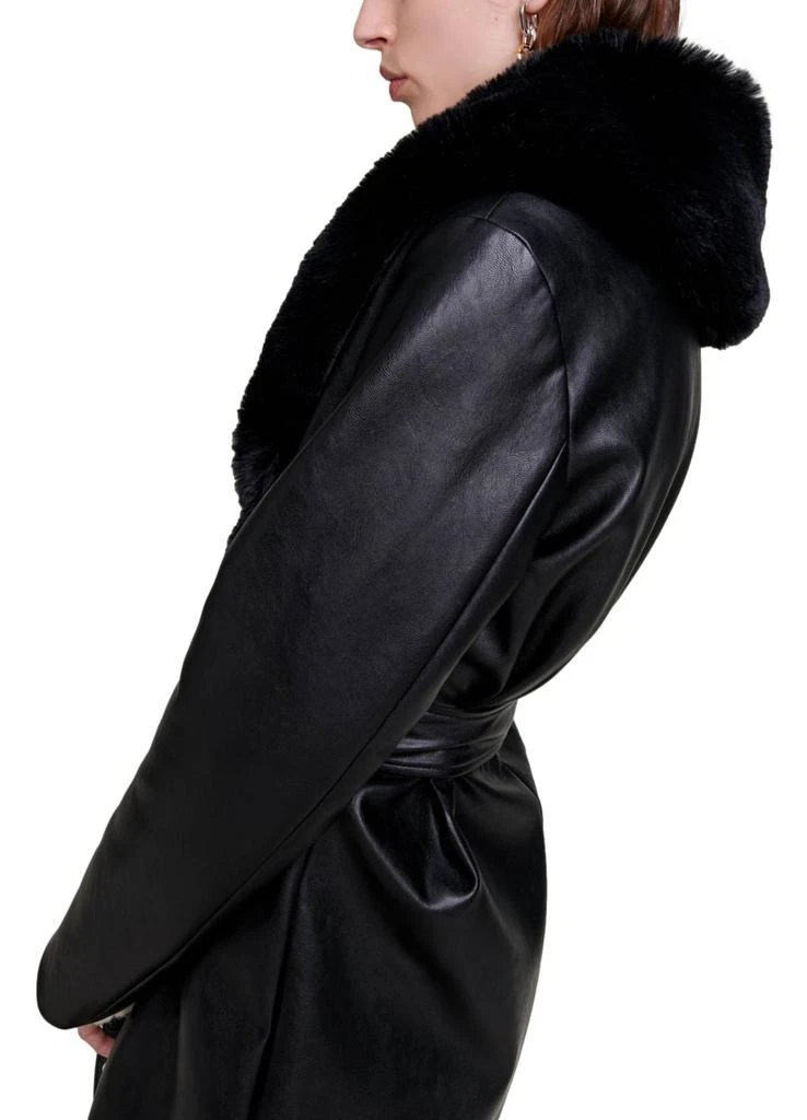 商品Maje|Long leather-effect coat,价格¥2658,第5张图片详细描述