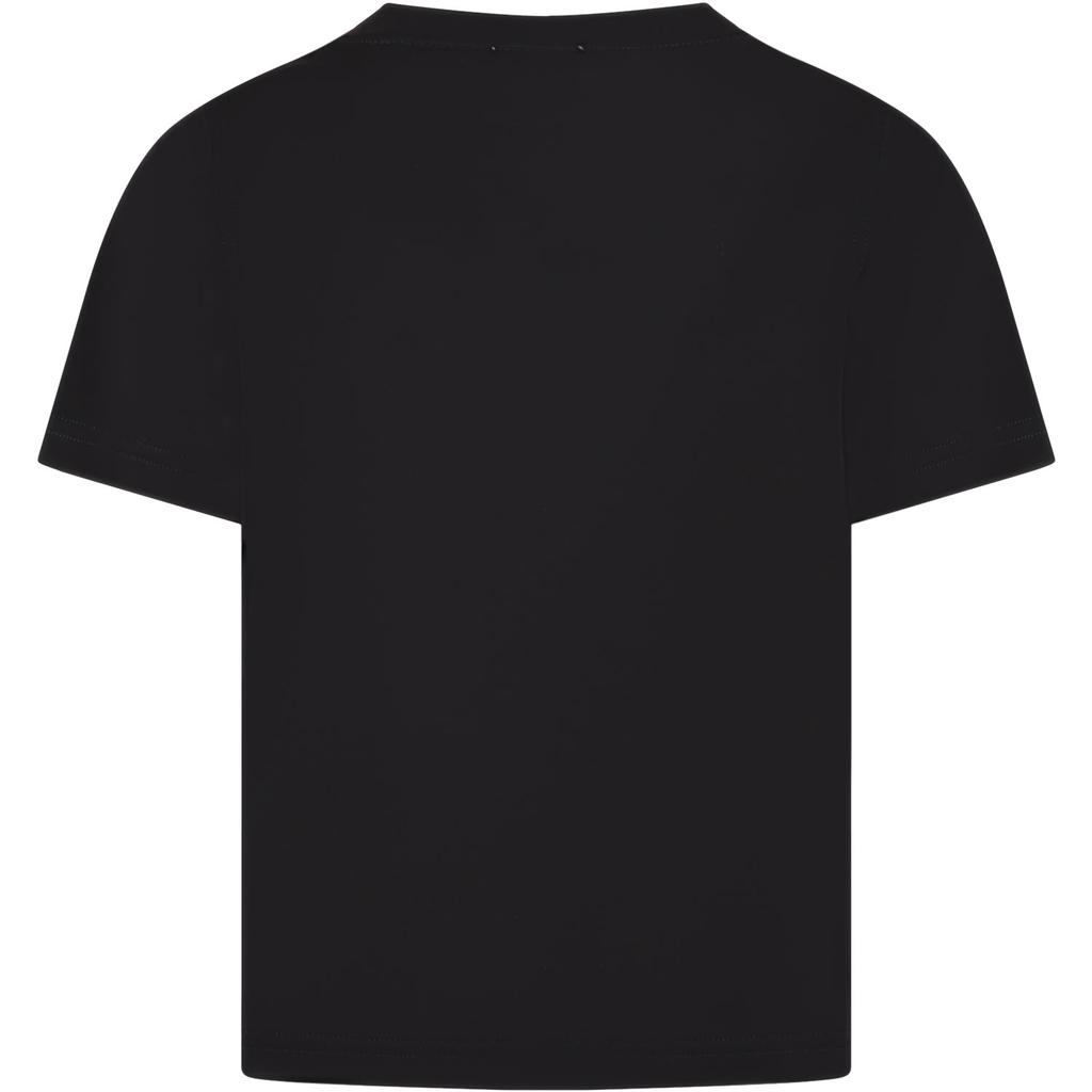 Burberry Black T-shirt For Boy With Logo商品第2张图片规格展示