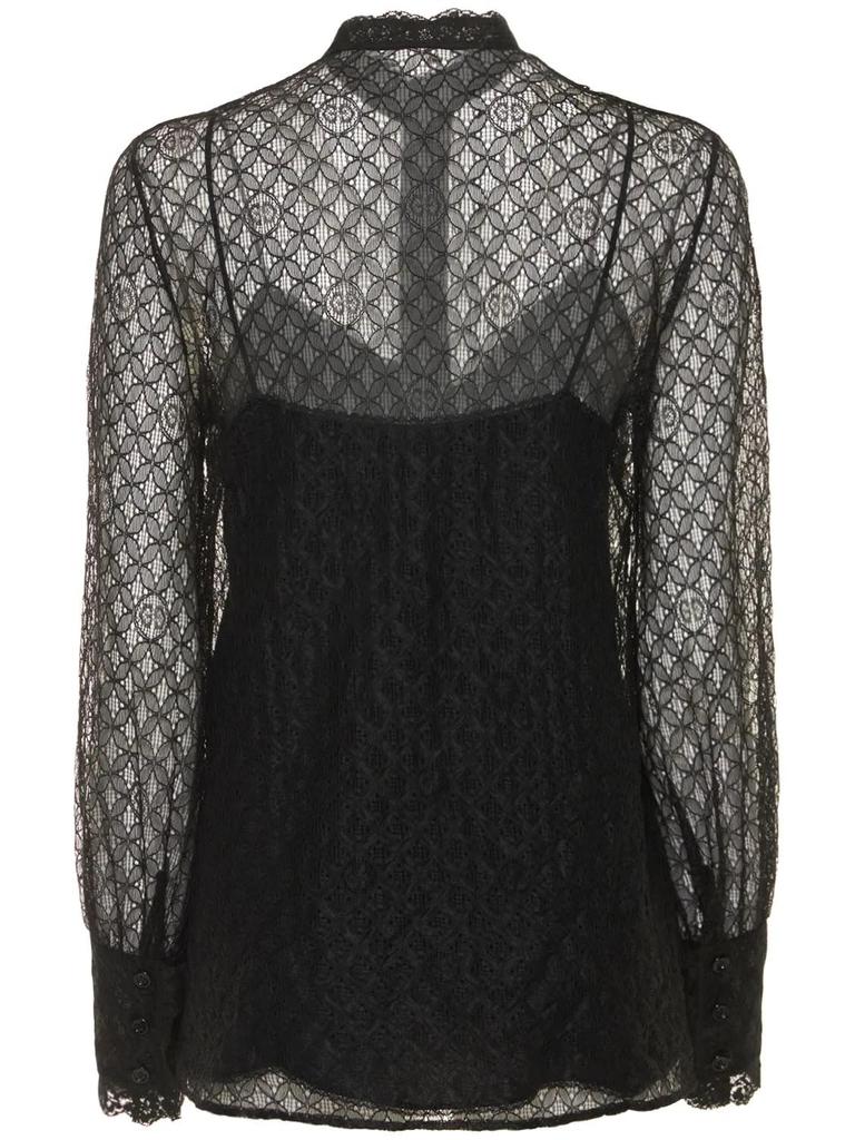 Gucci Gg Geometric Lace Shirt商品第2张图片规格展示