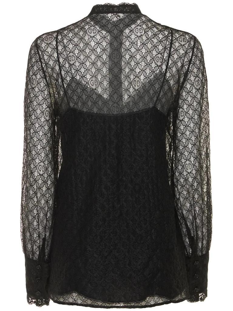 商品Gucci|Gucci Gg Geometric Lace Shirt,价格¥11872,第4张图片详细描述