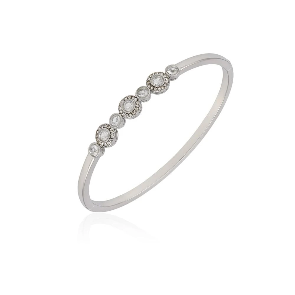 商品Tahari|Clear Glass Stone Hinged Cuff Bracelet,价格¥331,第1张图片