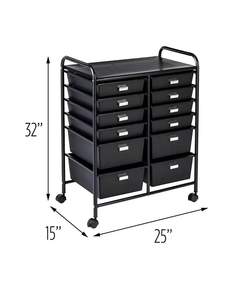 10-Drawer Rolling Cart, Black 商品