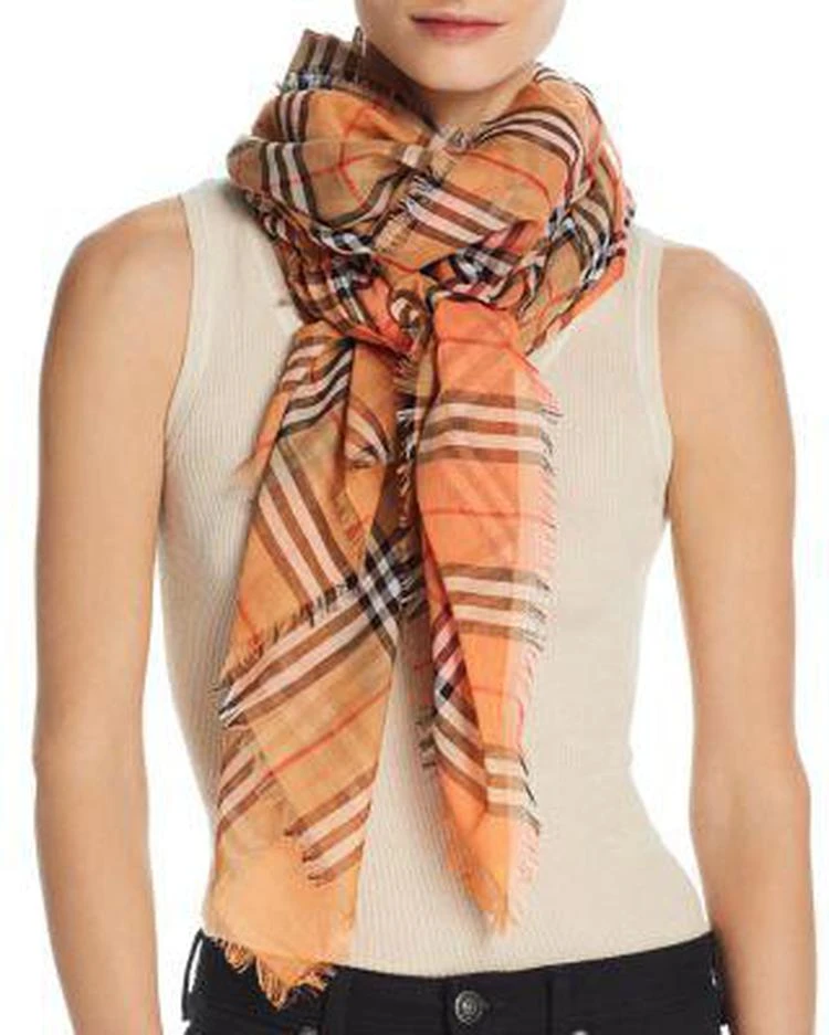 商品Burberry|Color-Block Vintage Check Scarf,价格¥2612,第1张图片
