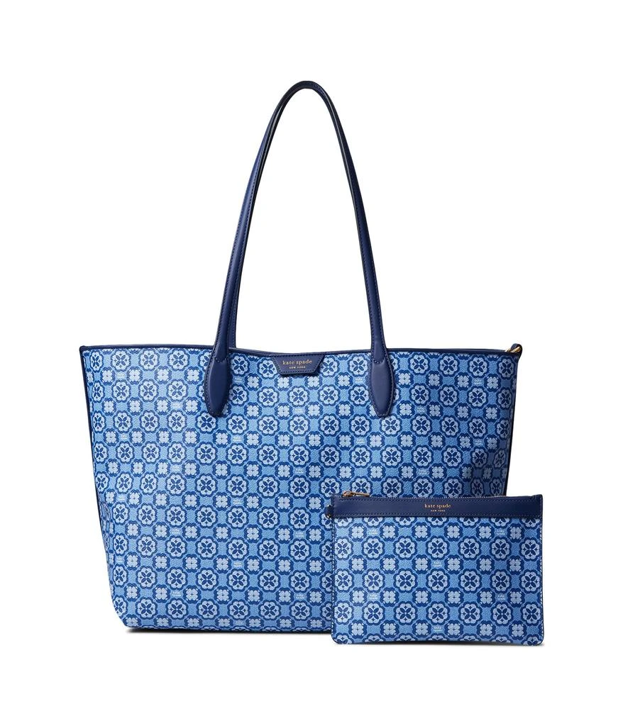商品Kate Spade|Spade Flower Monogram Coated Canvas Sutton Medium Tote,价格¥2238,第1张图片