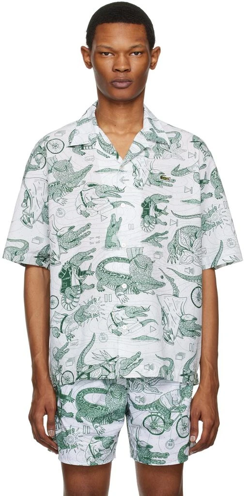 商品Lacoste|Green & White Netflix Edition Printed Shirt,价格¥772,第1张图片