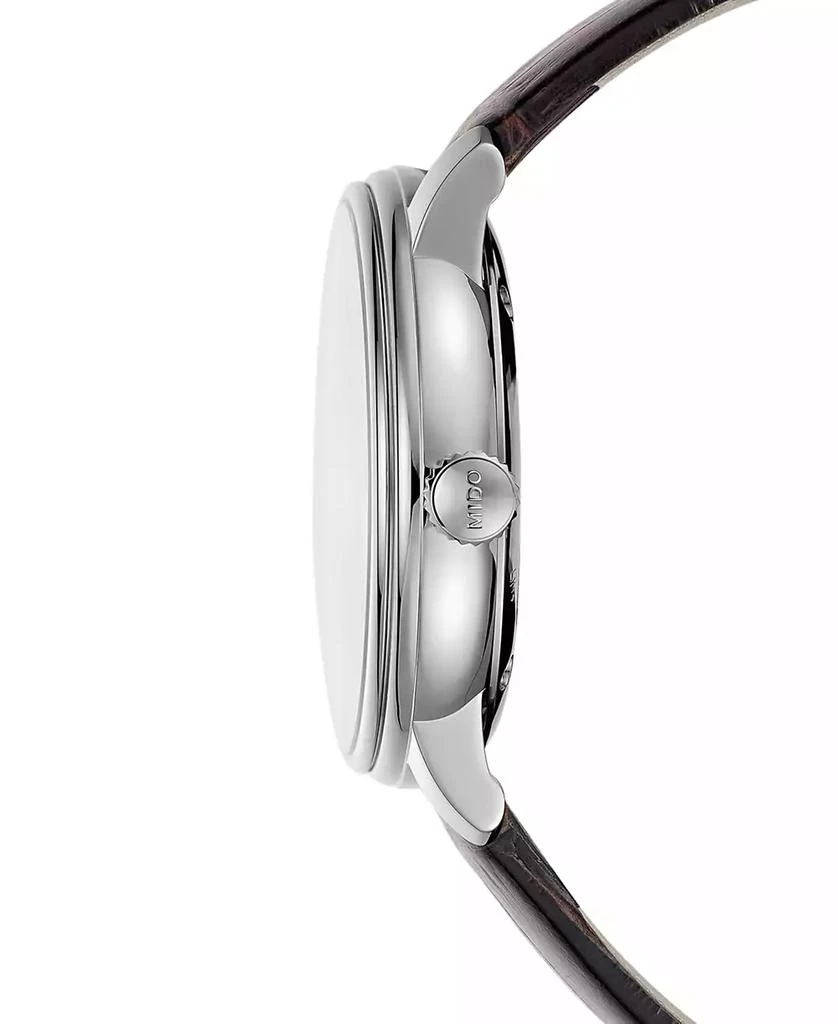 商品MIDO|Men's Swiss Automatic Baroncelli Brown Leather Strap Watch 40mm,价格¥9195,第2张图片详细描述