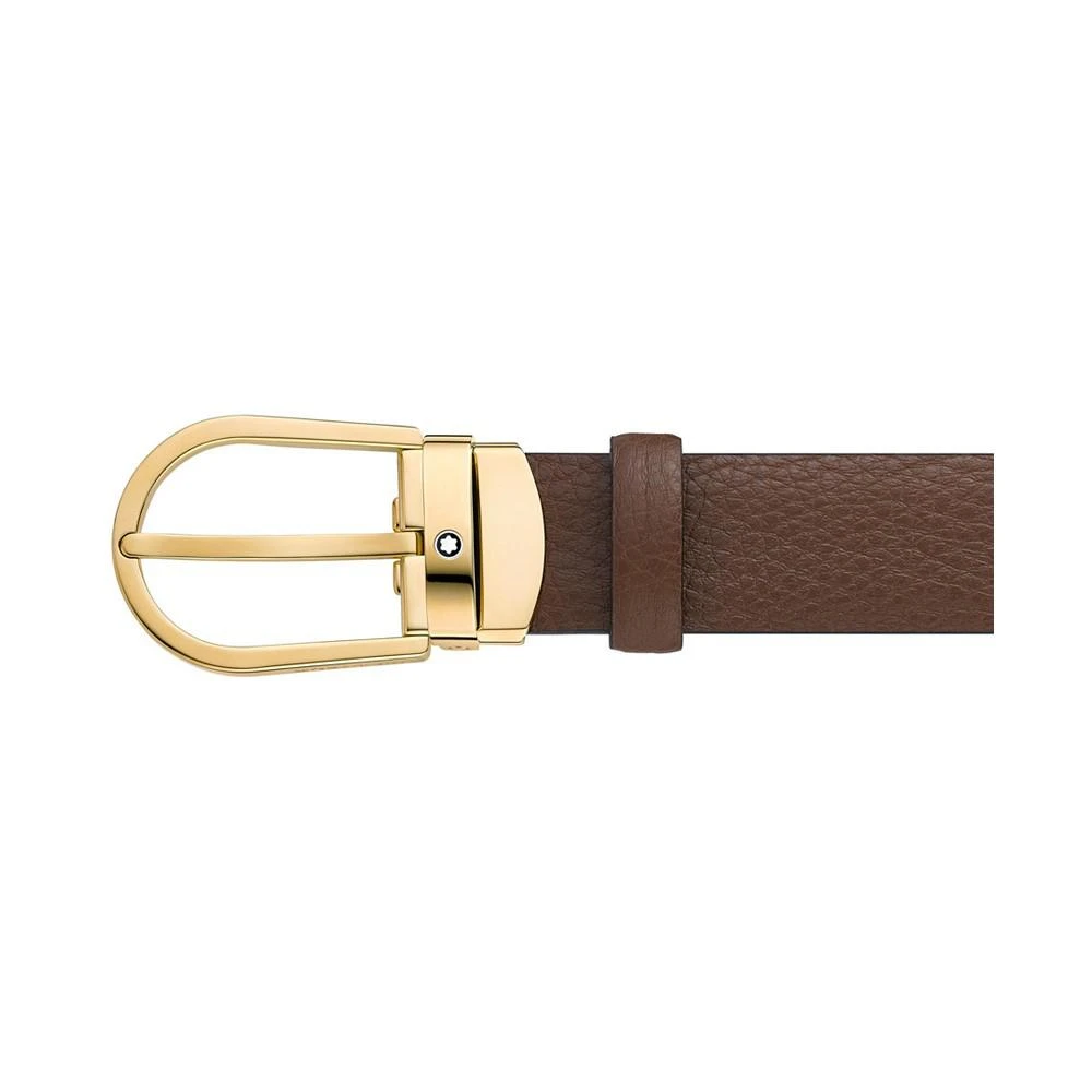 商品MontBlanc|Men's Horseshoe Buckle Leather Belt,价格¥3205,第2张图片详细描述