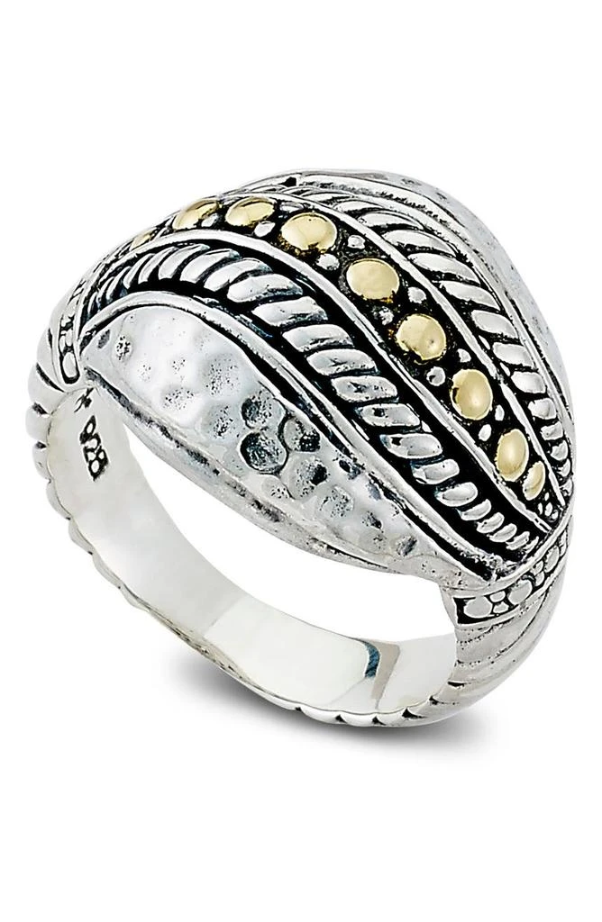 商品SAMUEL B.|18K Yellow Gold & Sterling Silver Twist Filigree Hammered Dome Ring,价格¥1115,第1张图片