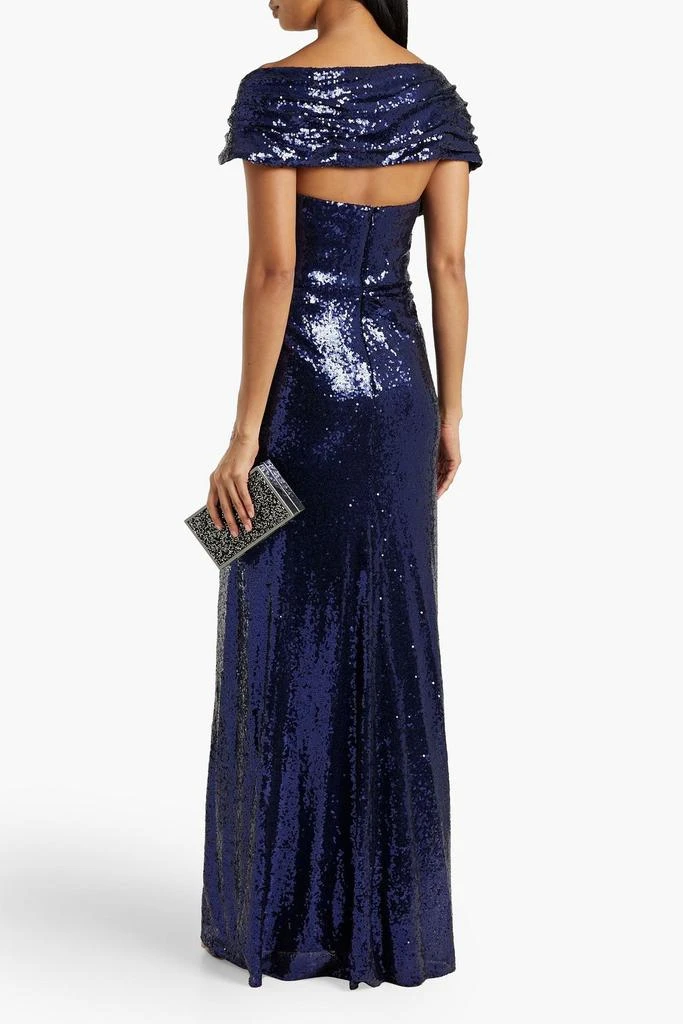 商品Badgley Mischka|Draped sequined mesh gown,价格¥983,第3张图片详细描述