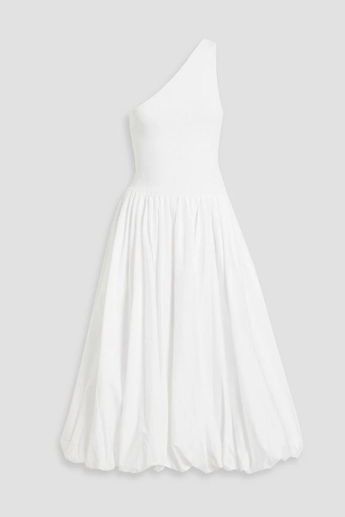 商品Derek Lam|One-shoulder cotton-blend jersey and poplin midi dress,价格¥2036,第1张图片