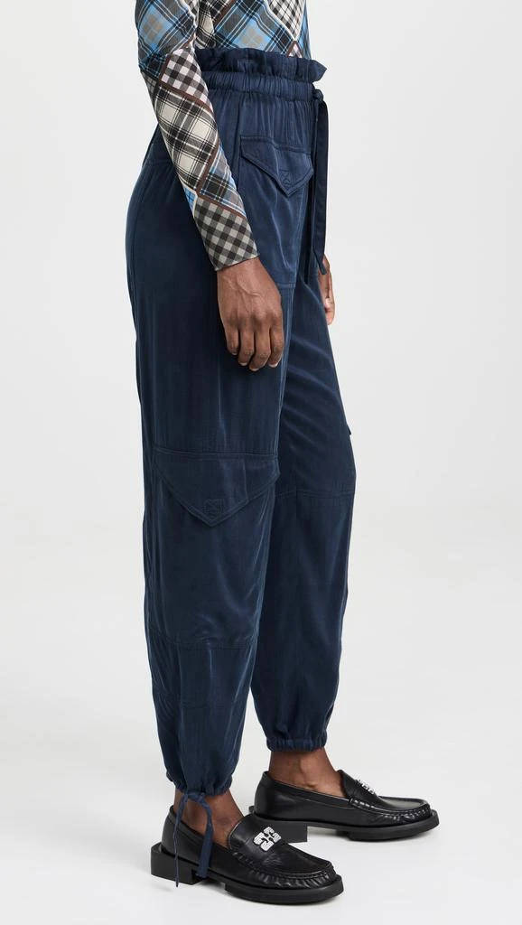 商品Ganni|Washed Twill Satin Pants,价格¥2558,第3张图片详细描述