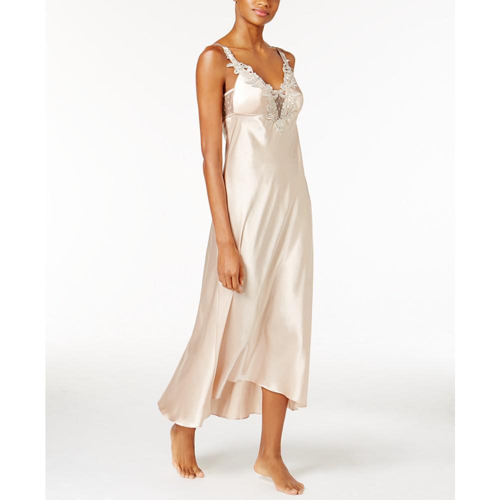 商品Flora Nikrooz|Stella Satin Venise Trim Lingerie Nightgown,价格¥486,第1张图片