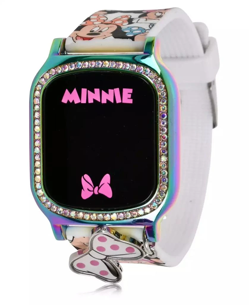 商品Accutime|Minnie Mouse Kid's Touch Screen White Silicone Strap LED Watch, with Hanging Charm 36mm x 33 mm,价格¥127,第2张图片详细描述