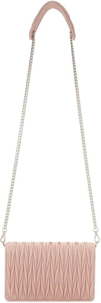 商品Miu Miu|Pink Matelassé Wallet Chain Bag,价格¥9511,第3张图片详细描述