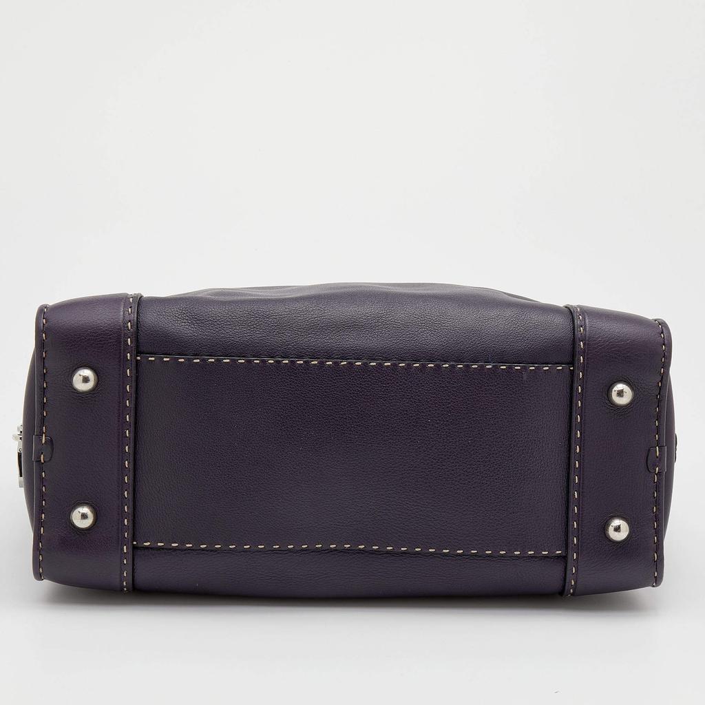 Loewe Purple Leather Wood Handle Amazona 36 Bag商品第6张图片规格展示