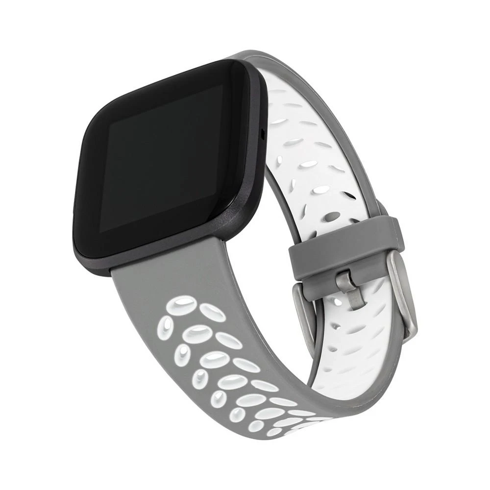 商品WITHit|Gray and White Premium Sport Silicone Band Compatible with the Fitbit Versa and Fitbit Versa 2,价格¥113,第1张图片