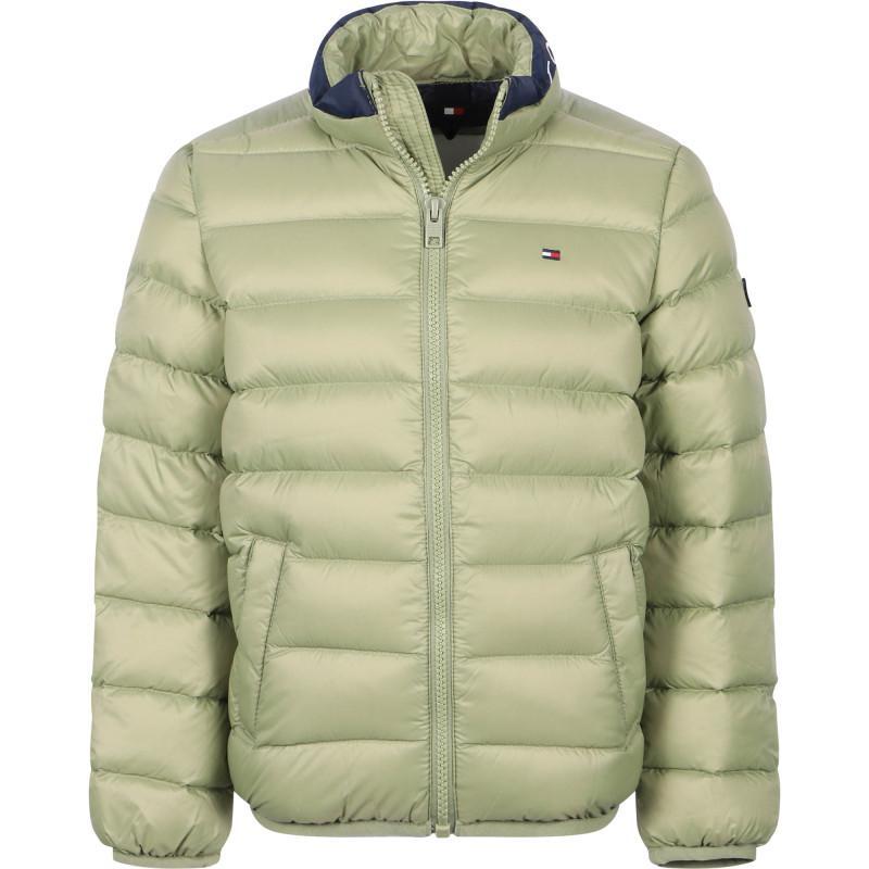 商品Tommy Hilfiger|Logo padded jacket in sage green,价格¥1051,第1张图片