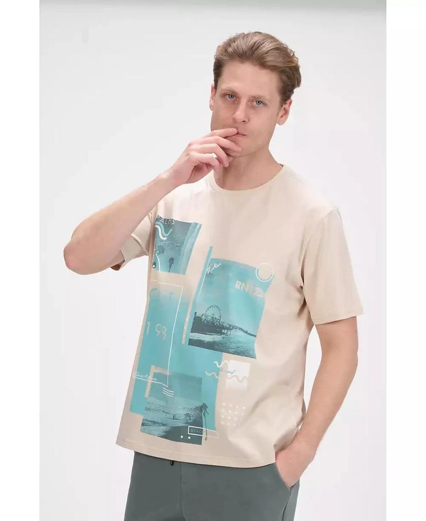 商品RON TOMSON|Men's Modern Print Fitted Cali T-shirt,价格¥445,第3张图片详细描述