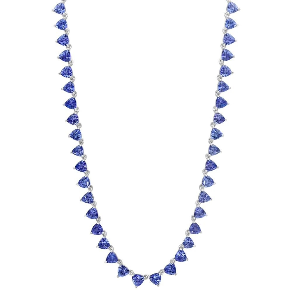 商品Effy|EFFY® Tanzanite Trillion 18" Collar Necklace (19-3/4 ct. t.w.) in Sterling Silver,价格¥28117,第1张图片
