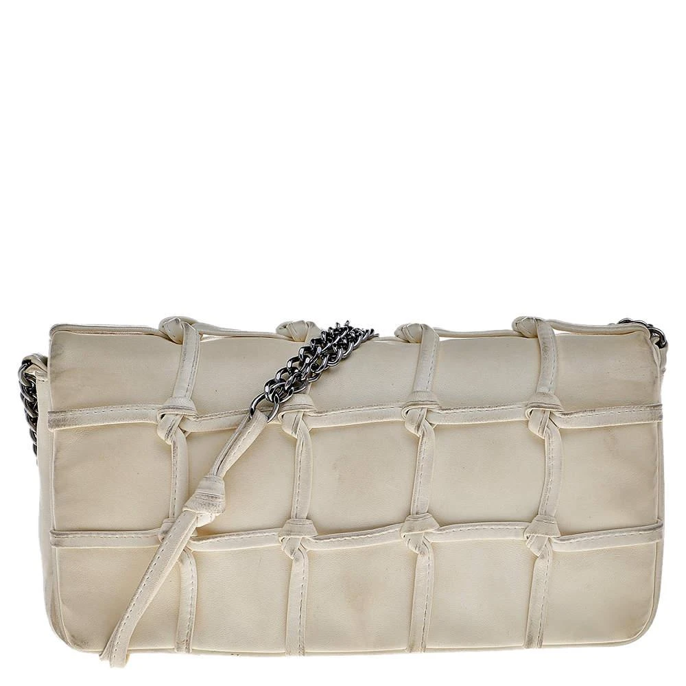 商品[二手商品] Chanel|Chanel White Leather Knotted Flap CC Chain Shoulder Bag,价格¥4690,第1张图片