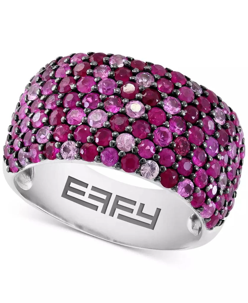 商品Effy|EFFY® Ruby (1-5/8 ct. t.w.) & Pink Sapphire (1-1/2 ct. t.w.) Ombré Wide Width Ring in Sterling Silver,价格¥3117,第1张图片