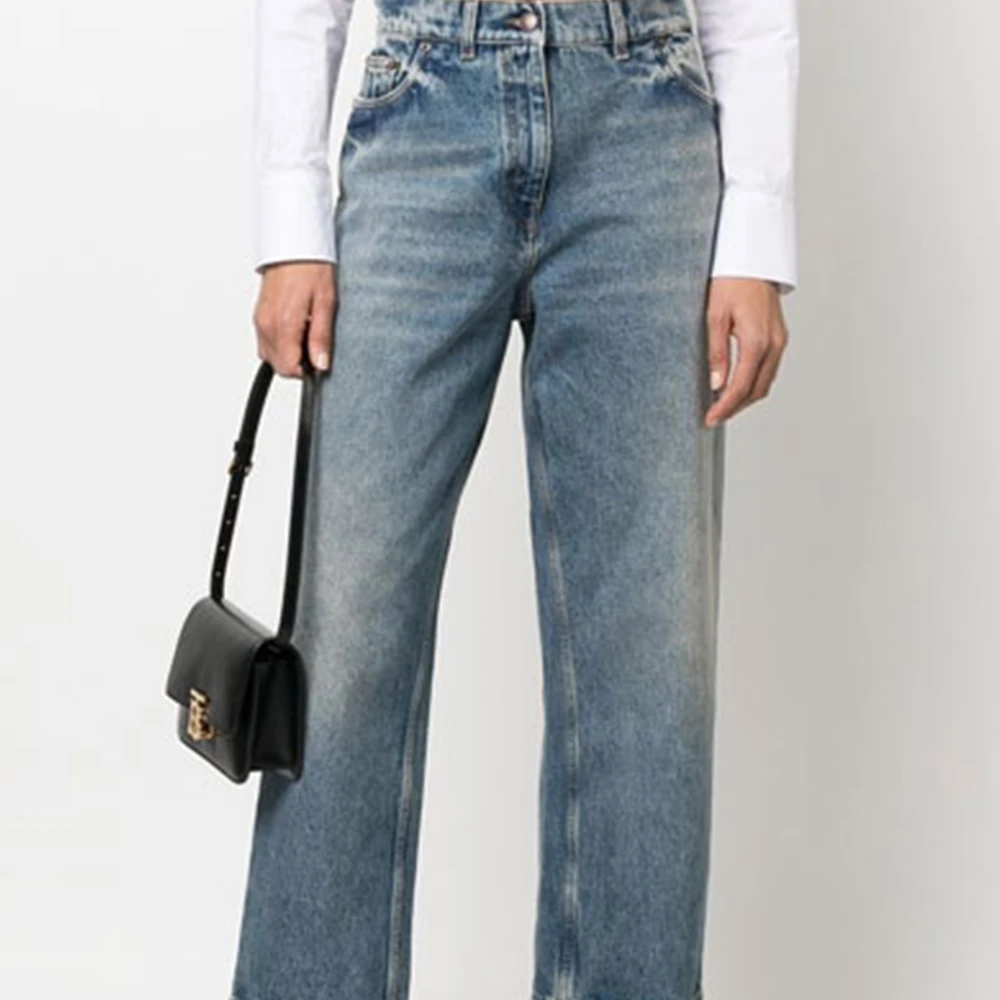 商品[国内直发] Prada|普拉达 SS23 水洗直筒宽松牛仔裤 女款 蓝色,价格¥9564,第6张图片详细描述