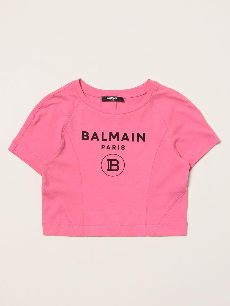 Balmain cropped t-shirt with logo商品第1张图片规格展示