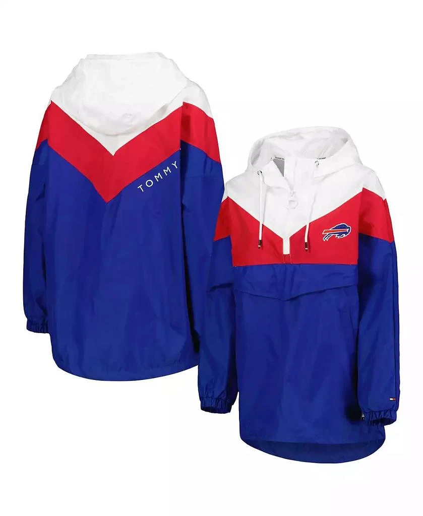 商品Tommy Hilfiger|Women's White, Red Buffalo Bills Staci Half-Zip Hoodie Windbreaker Jacket,价格¥1003,第1张图片