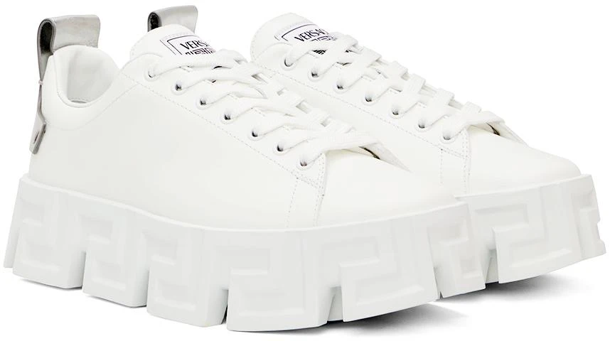 商品Versace|White & Silver 'Greca' Sneakers,价格¥6937,第4张图片详细描述