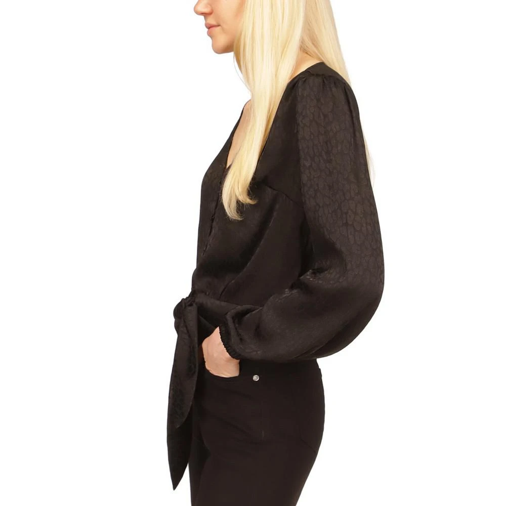 商品Michael Kors|Petite Jacquard Animal-Print Tie Top,价格¥222,第3张图片详细描述