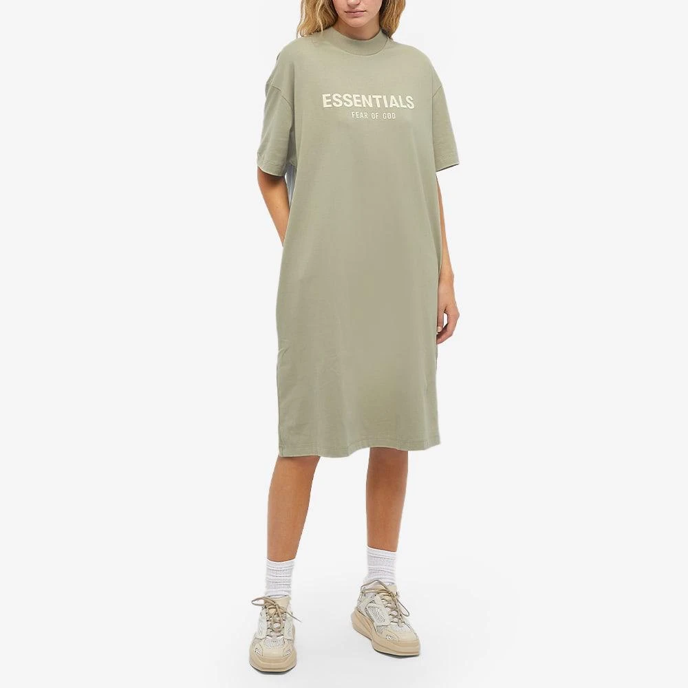 商品Essentials|Fear of God ESSENTIALS Women's Logo T-Shirt Dress - Sea Foam,价格¥441,第4张图片详细描述