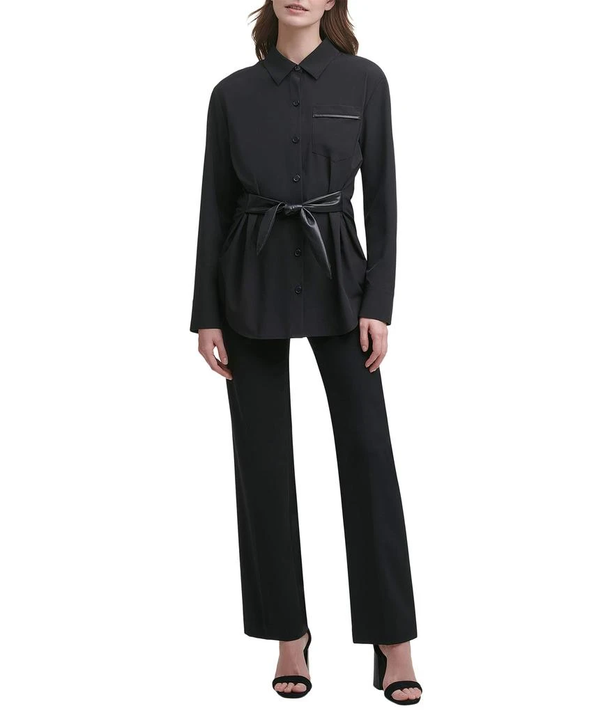 商品Calvin Klein|Long Jacket w/ PU Tie Belt,价格¥659,第3张图片详细描述